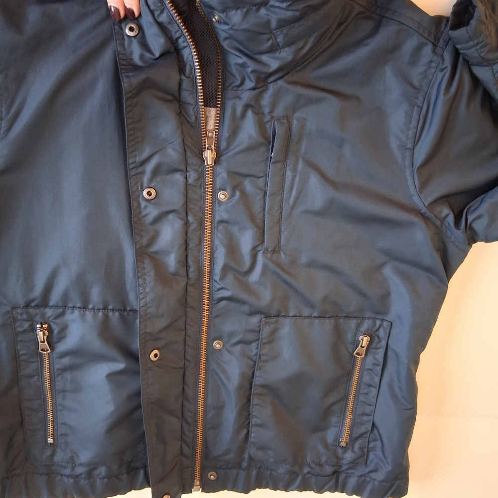 Athleta Windbreaker Bomber Jacket Women's Sz Medium Navy Blue - Picture 4 of 11